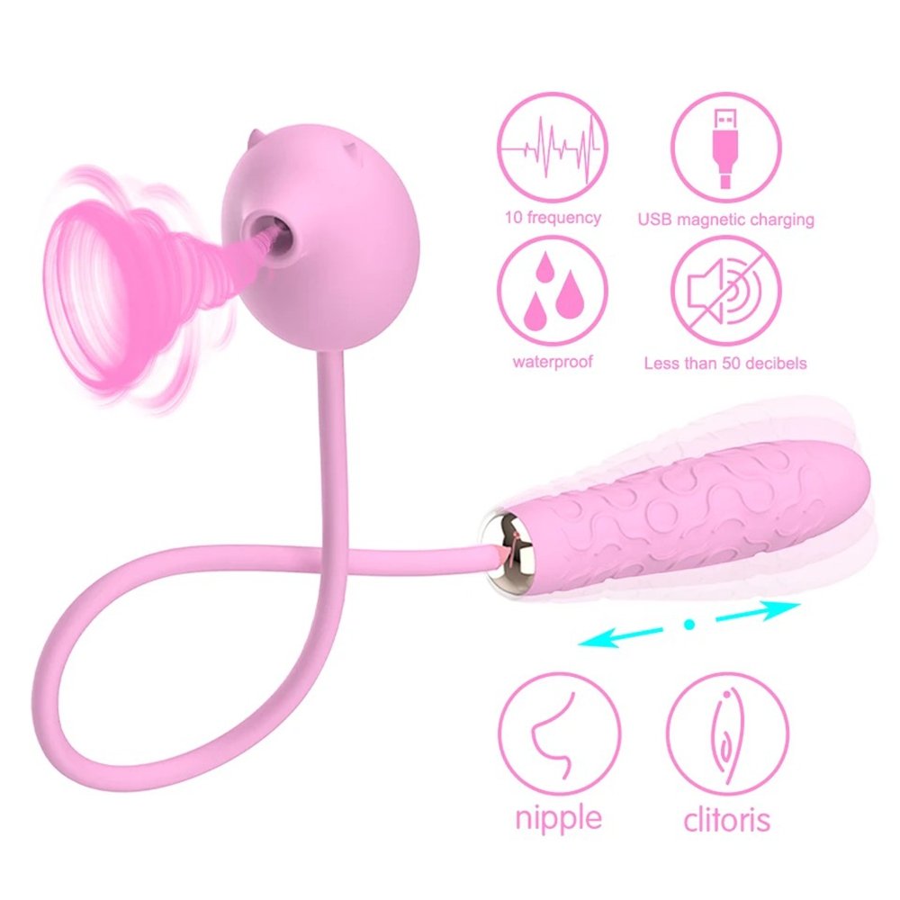 CuteFemaleDouble-EndedSuction Multi-FrequencyThrusting Instant TidalWave VibratingAVMasturbatorAdult Sex Toy Direct - Image 4