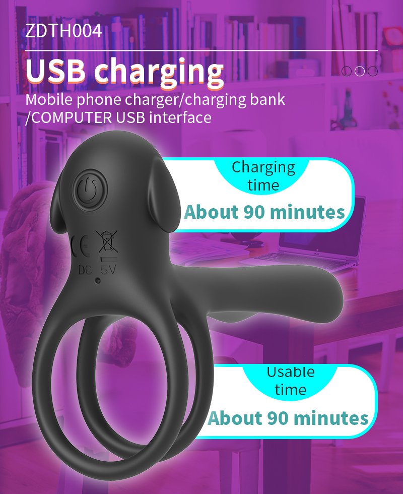 Menandwomensharedvibrationdelaylickingdogelectriclockingejaculation ringdouble-ringpenissleevewirelessadultmaleproduct - Image 2