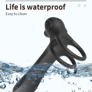 Menandwomensharedvibrationdelaylickingdogelectriclockingejaculation ringdouble-ringpenissleevewirelessadultmaleproduct
