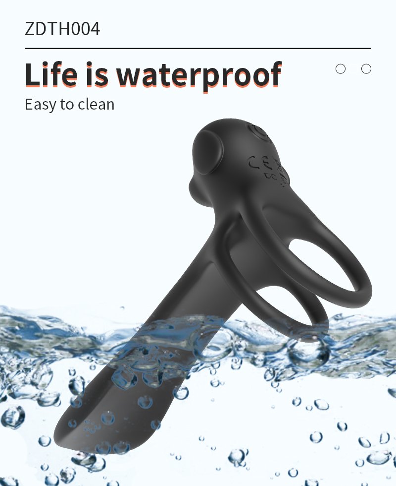 Menandwomensharedvibrationdelaylickingdogelectriclockingejaculation ringdouble-ringpenissleevewirelessadultmaleproduct