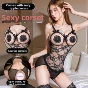 Sexy lingerie women lace bed no-need-to-remove pajamas crotchless bodysuit hollow uniform temptation set