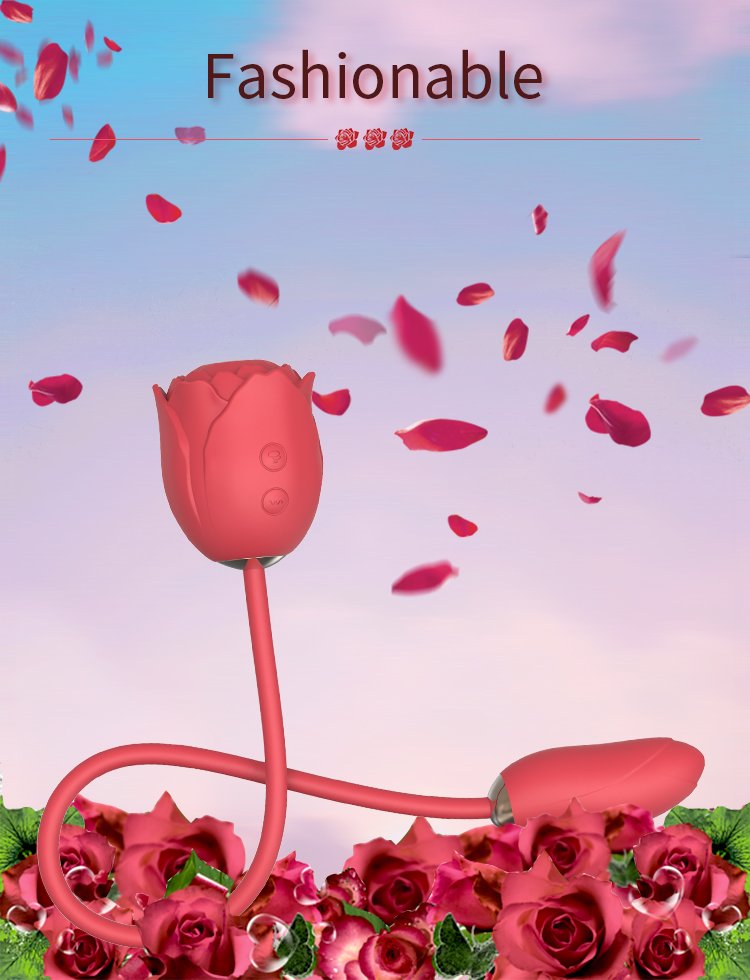 New style sex toy double-headed vibrating egg female suction rose flower clitoris masturbation orgasm adult sex toy - Image 4