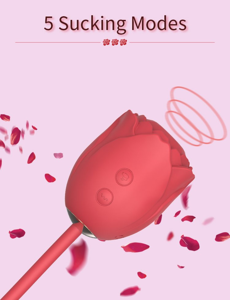 New style sex toy double-headed vibrating egg female suction rose flower clitoris masturbation orgasm adult sex toy - Image 5
