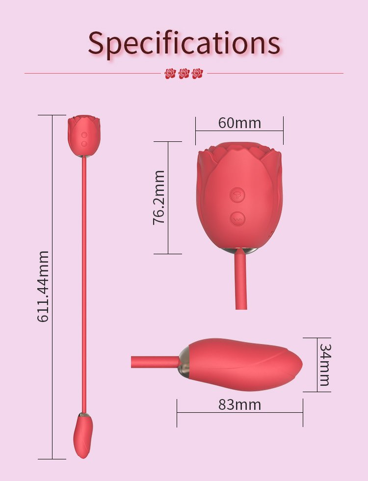 New style sex toy double-headed vibrating egg female suction rose flower clitoris masturbation orgasm adult sex toy - Image 7