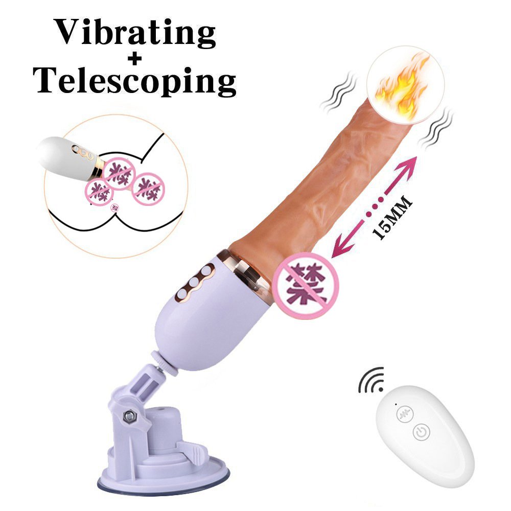 Female thrusting masturbator fully automatic telescopic fucking machine wireless remote control vibration realistic dildo adult product