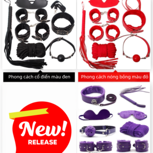 New style sex toy seven-piece set plush leather bondage rope restraint set alternative couple flirting adult use