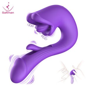 New product licking tapping vibrating wand female masturbator G-spot orgasm realistic dildo sex toy