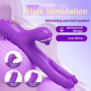 Double-headed vibrator female clitoris stimulation finger moving masturbator adult sex orgasm AV massage wand