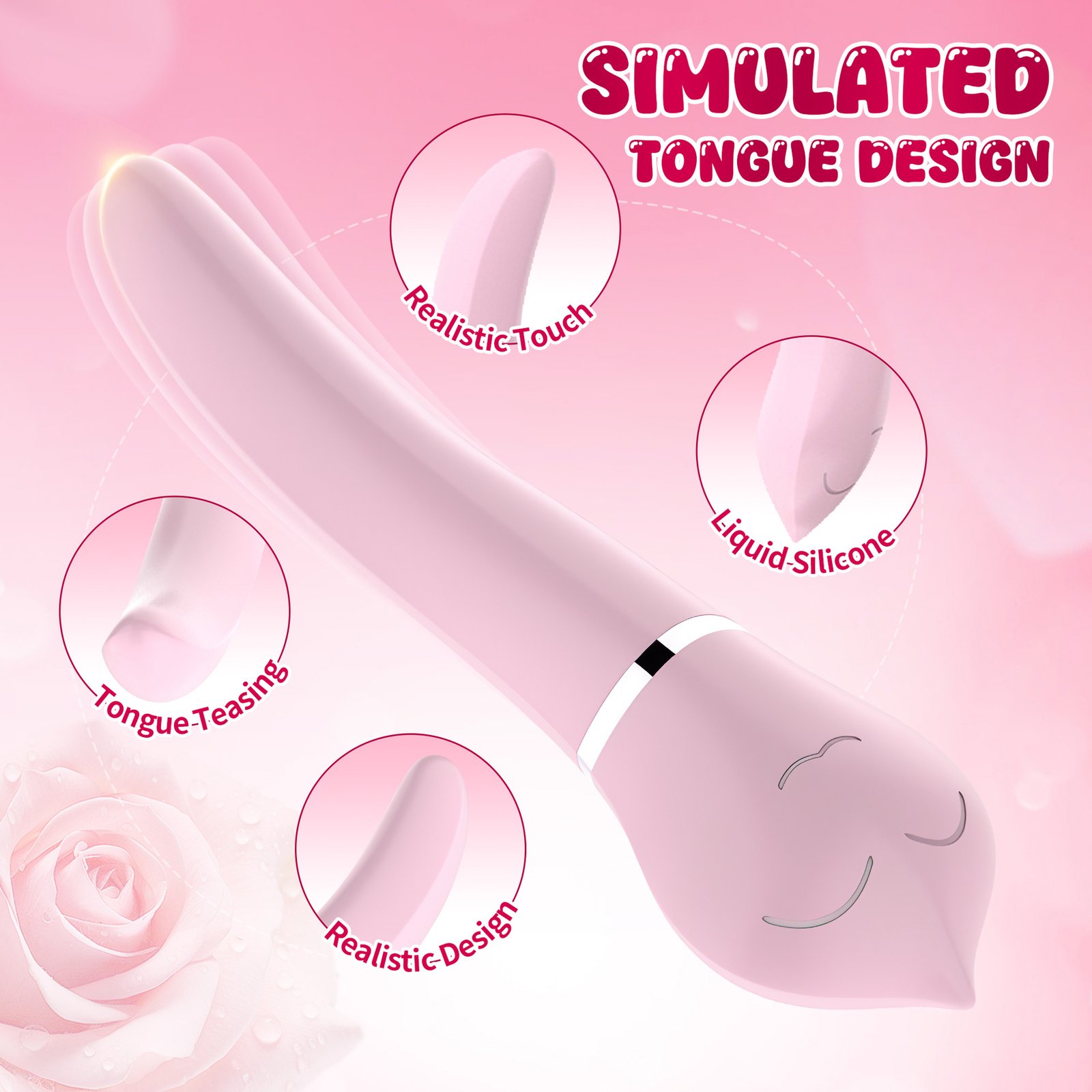 Hot-selling tongue vibrator G-spot orgasm massage wand female masturbator adult sex toy - Image 4