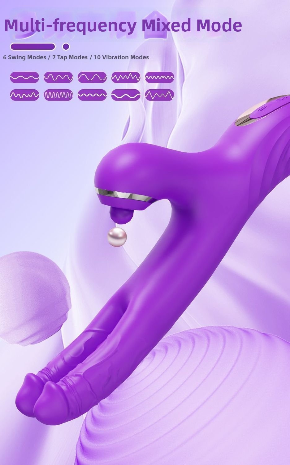 Double-headed vibrator female clitoris stimulation finger moving masturbator adult sex orgasm AV massage wand - Image 4