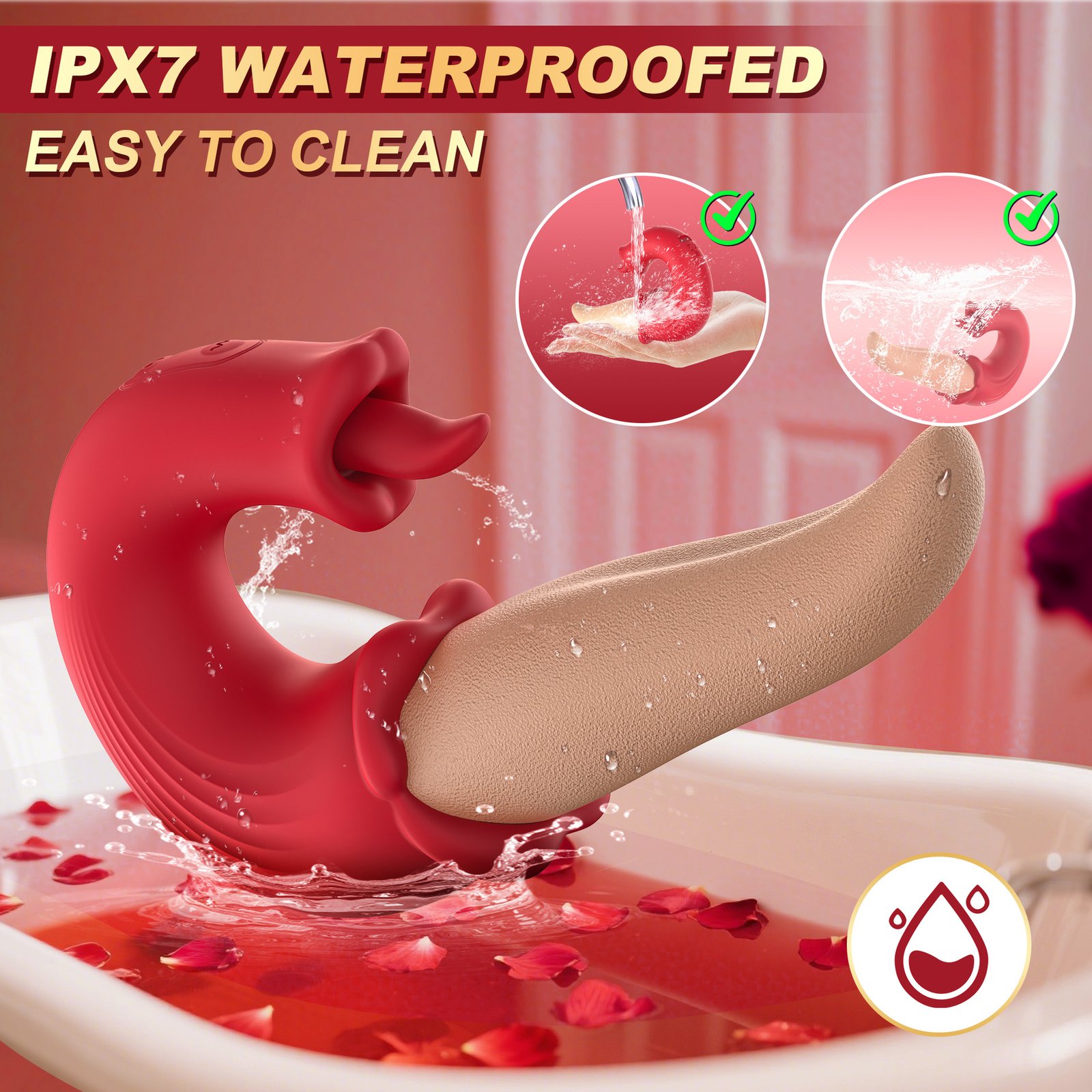 New product female realistic tongue vibrating masturbator tongue-licking vibrating wand adult flirting sex toy - Image 4