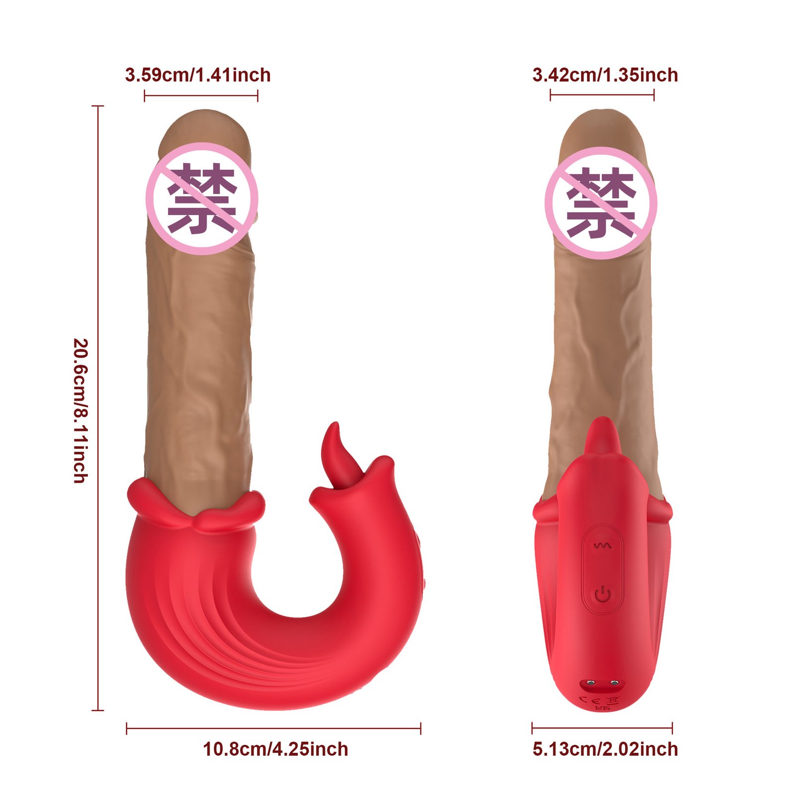 Female telescopic tongue-licking vibrating wand orgasm masturbator couple adult bed sex toy - Image 6