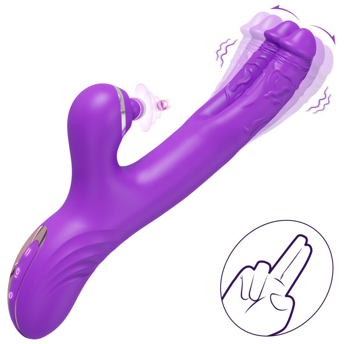 Double-headed vibrator female clitoris stimulation finger moving masturbator adult sex orgasm AV massage wand - Image 6
